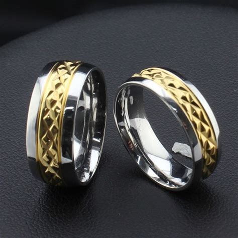 Korea Retro Titanium Steel Couple Rings - Couple Rings