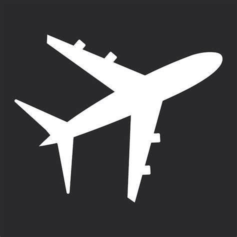 Premium Vector | Silhouette of white plane on black background for web ...