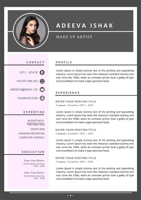 Artist Resume Template - Editable Resume for Word [Downloadable]