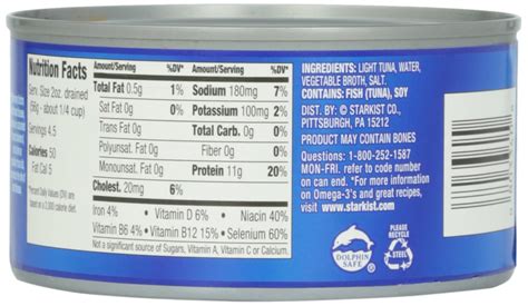 1 Can Starkist Tuna Nutrition - Nutrition Pics