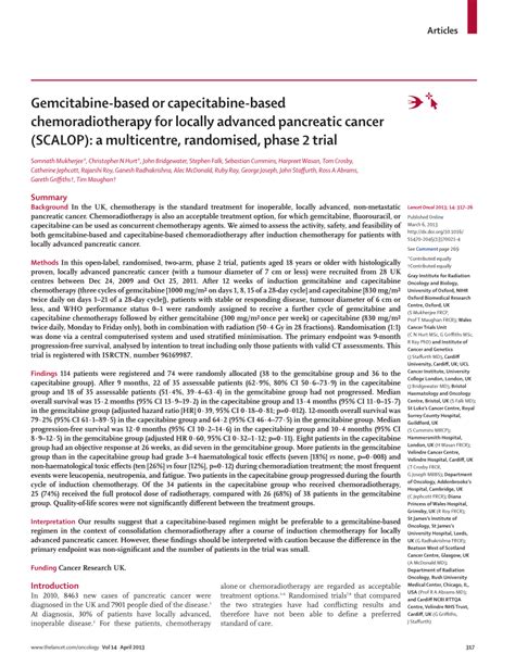 (PDF) Gemcitabine-based or capecitabine-based chemoradiotherapy for locally advanced pancreatic ...