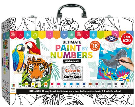 Ultimate Paint by Numbers Carry Case: Wild Animals - Colouring - Colour + Activity - Children ...