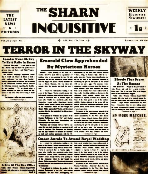 Sharn Inquisitive: Special Edition - Terror in the Skyway! : r/Eberron