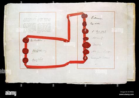 Treaty of Versailles with signatures of Lloyd George, Woodrow Wilson Andrew Bonar Law and James ...