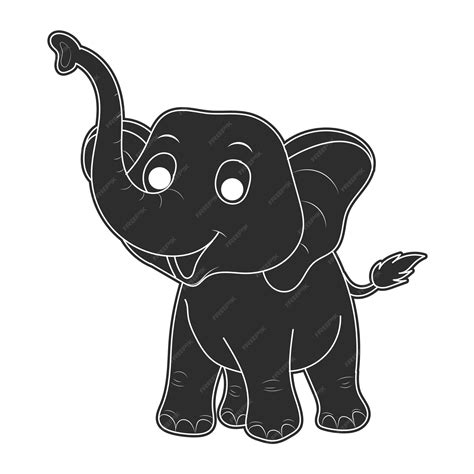 Premium Vector | Elephant coloring page for kids hand drawn elephant ...