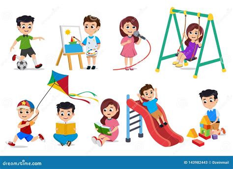 Young Boys Playing Sports Vector Cartoon Illustration | CartoonDealer ...