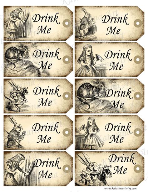 8 Best Images of Drink Me Tags Printable - Alice in Wonderland Drink Me ...