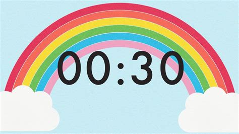 30 Seconds Countdown Rainbow Timer 🌈 in 2021 | Classroom timer, Animated kids, Countdown