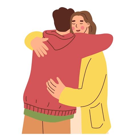 Premium Vector | Man and woman are hugging Hugs love relationship A couple of lovers Warm ...