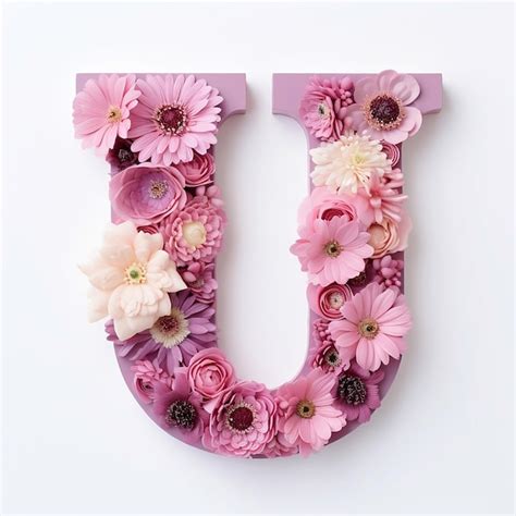 Premium AI Image | Floral letter U