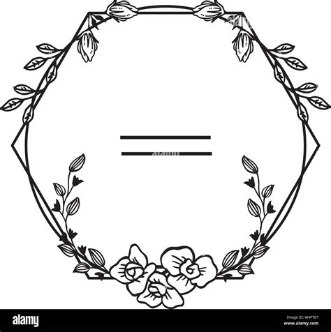 Black and white border frame for decoration and design leaves flower. Vector illustration Stock ...