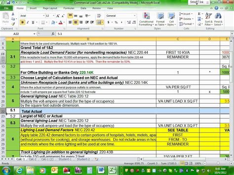 Commercial Electrical Load Calculation Spreadsheet — db-excel.com