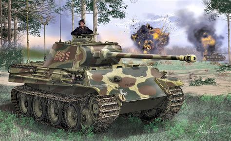 #Grass #Germany #Panther #Pine #Tank #Panther #WWII #Tanker Pz.Kpfw.V ausf G Command tank #1080P ...