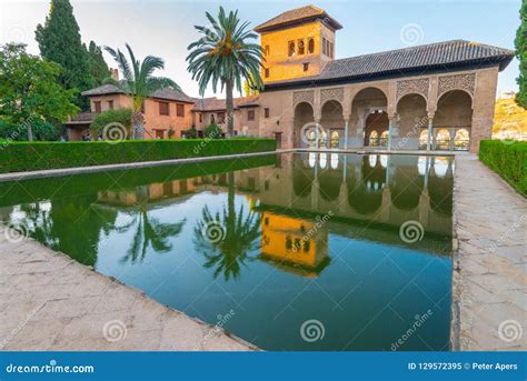 Palace Portico in El Partal in Gardens Nasrid Palaces, Alhambra, Granada Editorial Image - Image ...