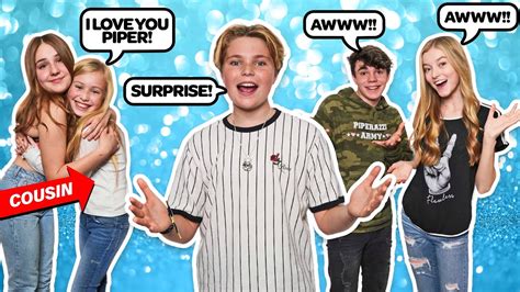 SURPRISING My Cousin With Piper Rockelle And The Squad **CUTE REACTION ...