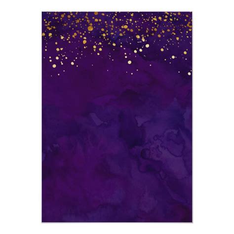 Purple and Faux Gold Glitter Invitation | Zazzle.com in 2021 | Glitter invitations, Gold glitter ...