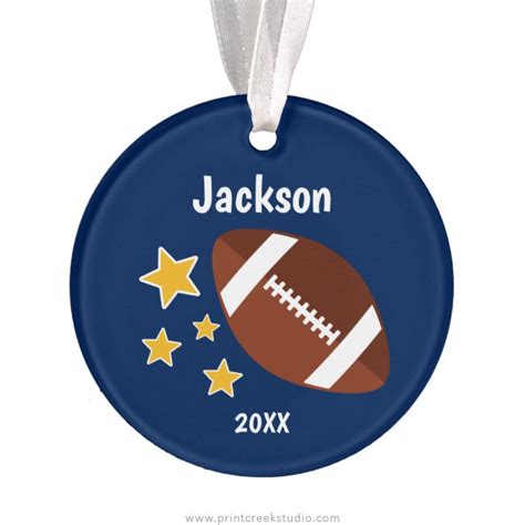 Personalized Football Christmas Ornament - Print Creek Studio Inc