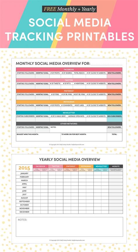 social media planning & tracking printables. | Marketing strategy ...