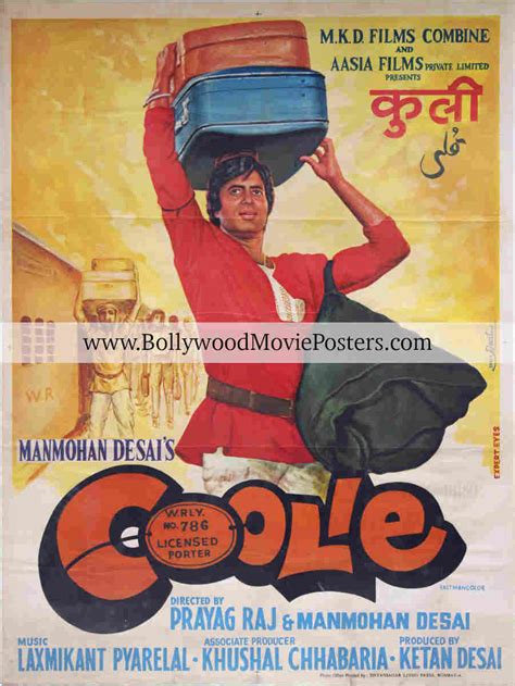 Coolie 1983 poster for sale! Buy old Amitabh Bachchan film posters