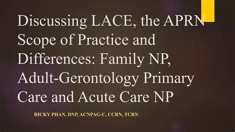 Differences between family/primary care/acute care nurse practitioners | PPT