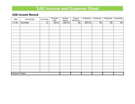 Small business income expense spreadsheet template - communicationsrewa