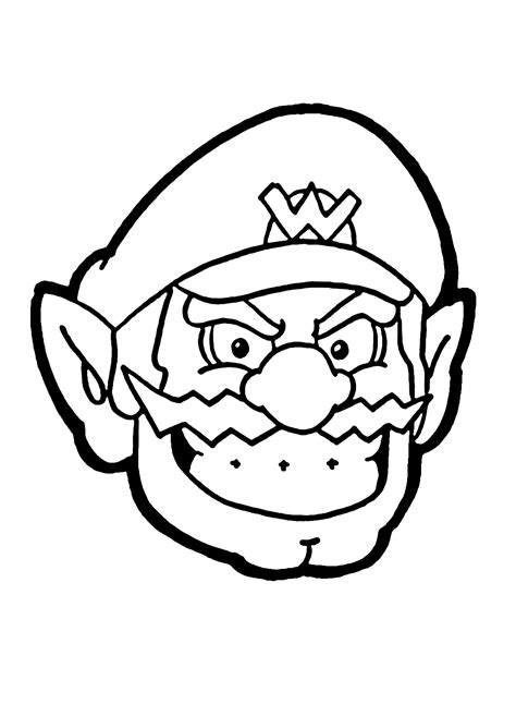 Wario Super Mario Games Coloring Page - Free Printable Coloring Pages