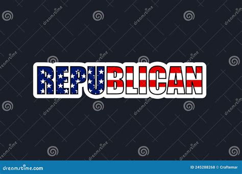 Word Republican American Flag Colors, Election Vote Emblem Badge Sticker Stock Vector ...