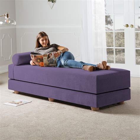 Jaxx Alon Daybed / Fold-Out Queen-Size Mattress - Premium Chenille, Plum - Walmart.com