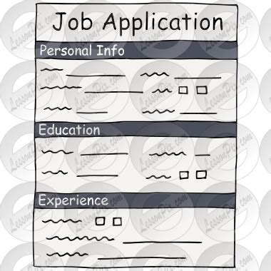Job Application Picture for Classroom / Therapy Use - Great Job Application Clipart