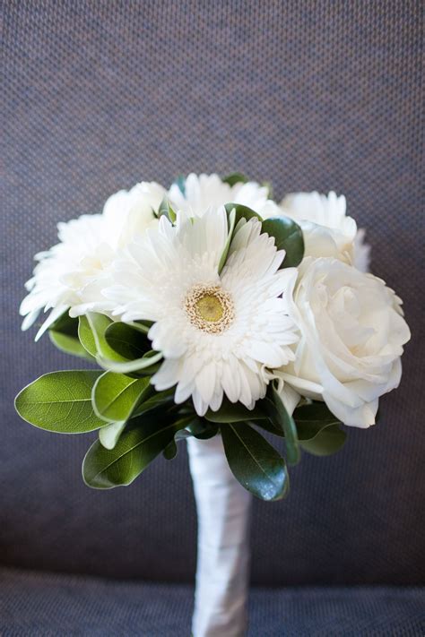 White Gerbera Daisy Bridal Bouquet