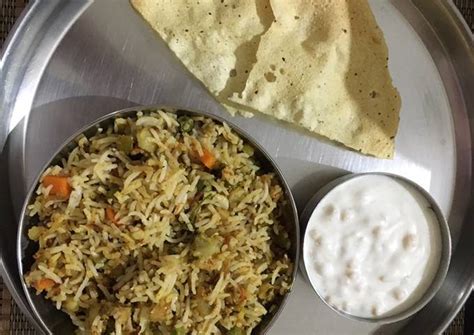 Veg Hyderabadi Biryani with Boondi raita Recipe by Binita Patel - Cookpad