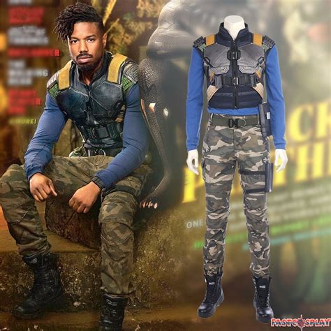 Black Panther Erik Killmonger Cosplay Costume Deluxe