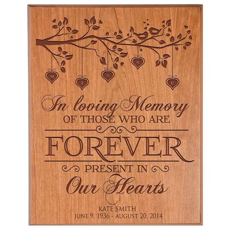 Custom Engraved Memorial Wooden Wall Plaque In Loving Memory 12x15 in ...