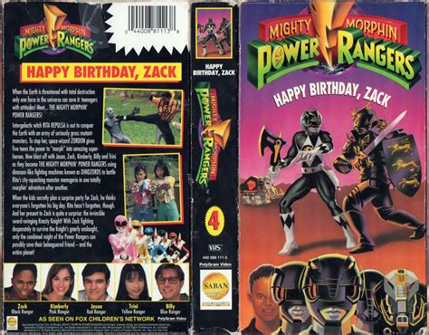 Power Rangers: Happy Birthday, Zack DVD/video cover Zack Power Rangers ...