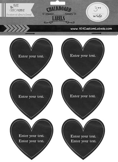 Free Custom Heart Labels