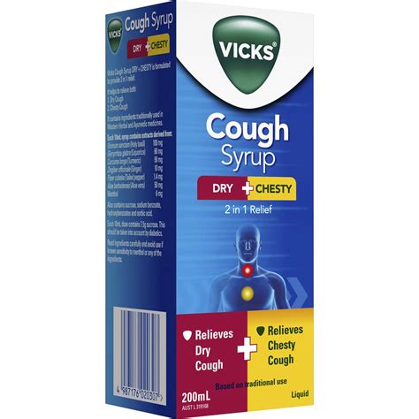 Vicks Cough Syrup Dry & Chesty 200ml | Woolworths