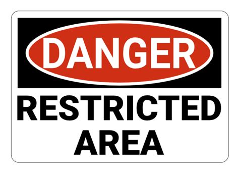 Printable Restricted Area Danger Sign