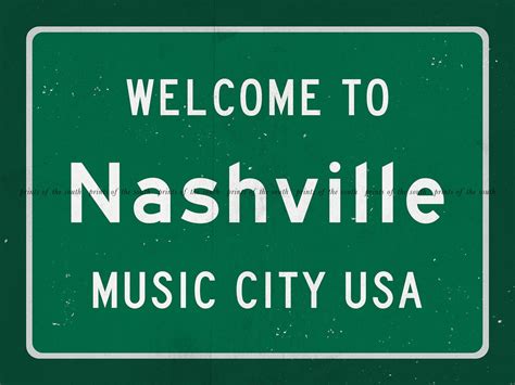 Nashville Sign Nashville Print Nashville Road Sign - Etsy España