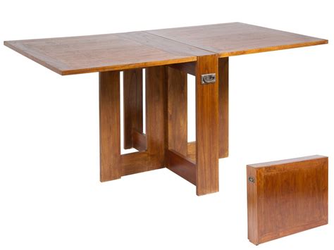 Mesa plegable abatible de madera con asas para salón comedor