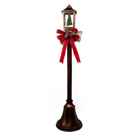 Home Accents Holiday 56 in. Christmas Lamppost with Snow Blowing Lantern-6207-56251 - The Home Depot