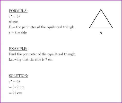 Perimeter of the equilateral triangle (formula and example) – LUNLUN.COM