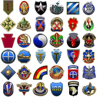 Military Insignia 3D : DUIs and SSIs - active US Army Infantry Divisions