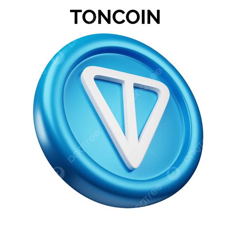 Toncoin Or Ton Blue Coin 3d Rendering Tilted Right View Cryptocurrency ...