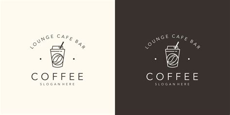 coffee logo retro vintage template. minimalist lounge cafe bar, coffee ...