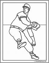 Baseball Coloring Pages Pitcher And Batter Sports sketch template