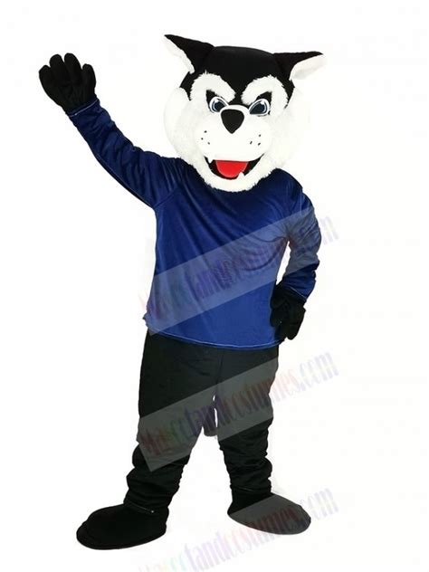 Black Bearcat Binturong with Blue Coat Mascot Costume Animal