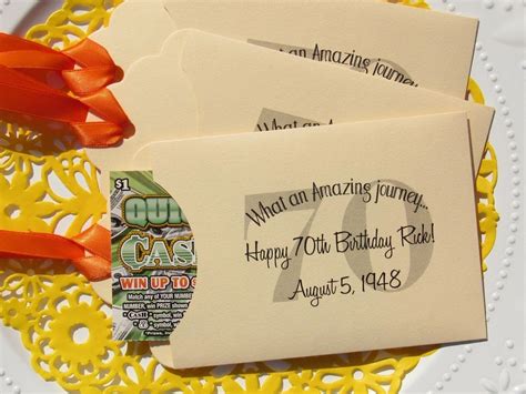 70th Birthday Favors Favors For 70th Birthday Lotto Favors