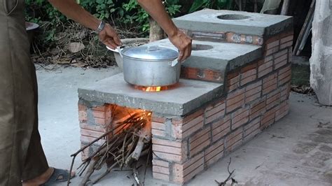 Making Stove 3 in 1 by Cement and Brick - YouTube | Outdoor stove, Diy ...