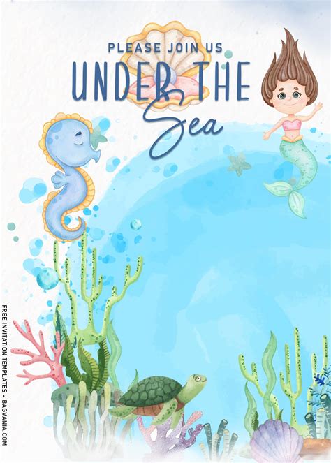 7+ Under The Sea Themed Birthday Invitation Templates With Mermaid ...