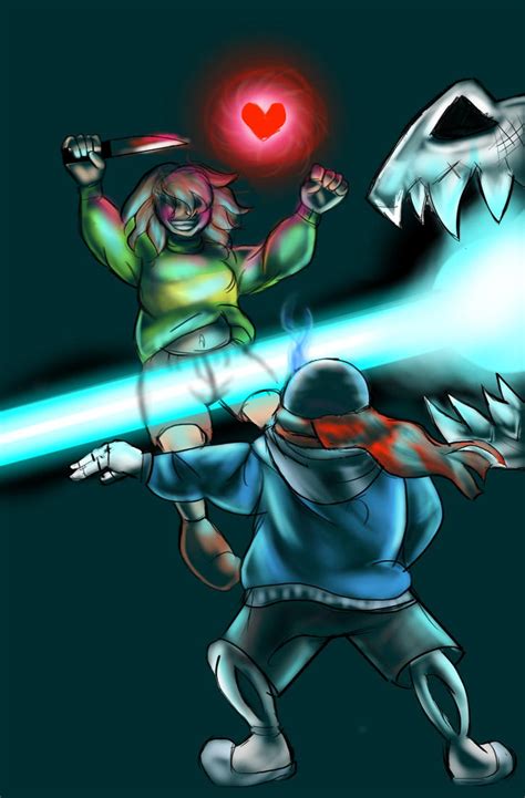 Chara vs Sans (version 1) by LEDAnime on DeviantArt